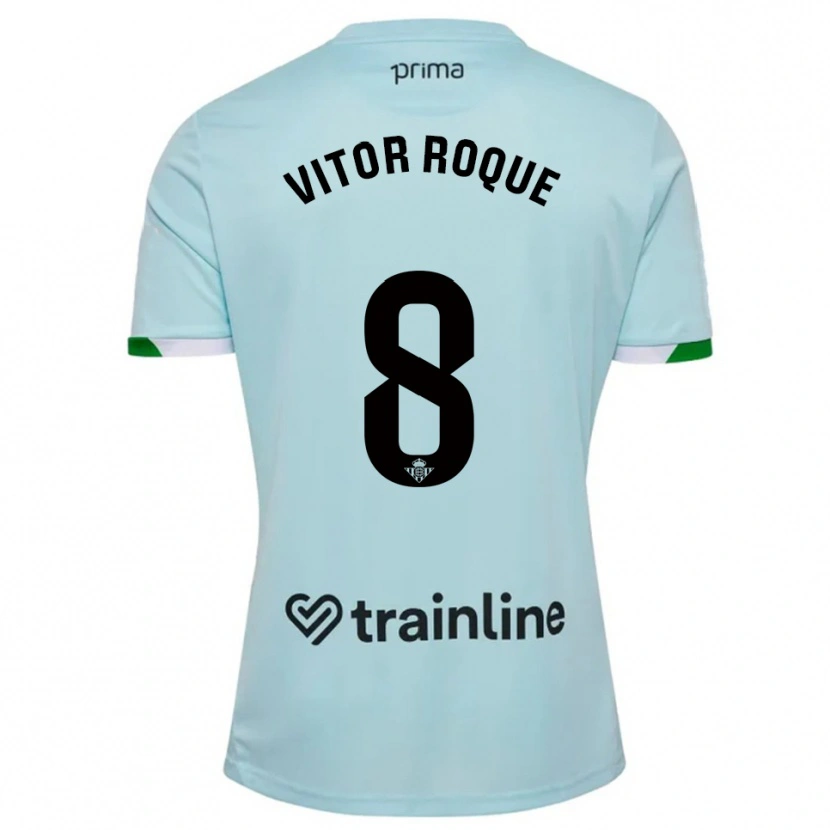 Danxen Kinderen Vitor Roque #8 Hemelsblauw Groen Uitshirt Uittenue 2025/26 T-Shirt