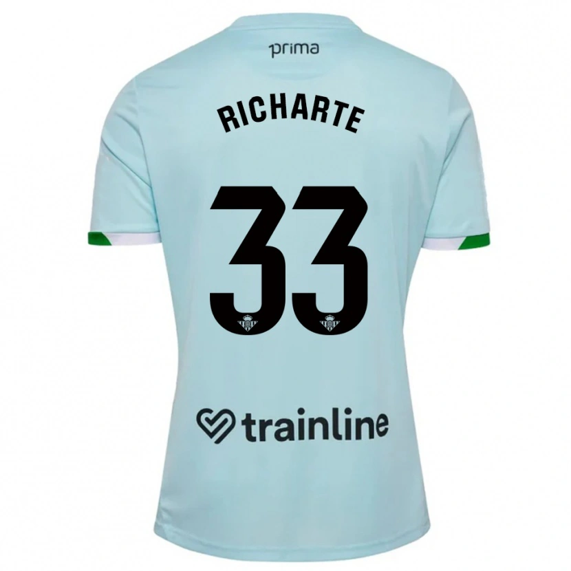 Danxen Kinderen Rubén Richarte #33 Hemelsblauw Groen Uitshirt Uittenue 2025/26 T-Shirt