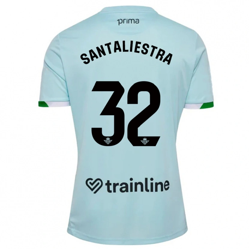 Danxen Kinderen Carla Santaliestra #32 Hemelsblauw Groen Uitshirt Uittenue 2025/26 T-Shirt