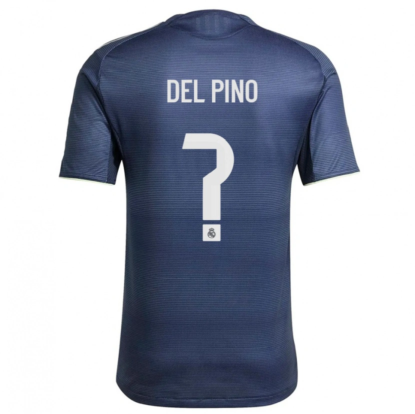 Danxen Kinderen Santiago Del Pino #0 Marineblauw Zilver Uitshirt Uittenue 2025/26 T-Shirt