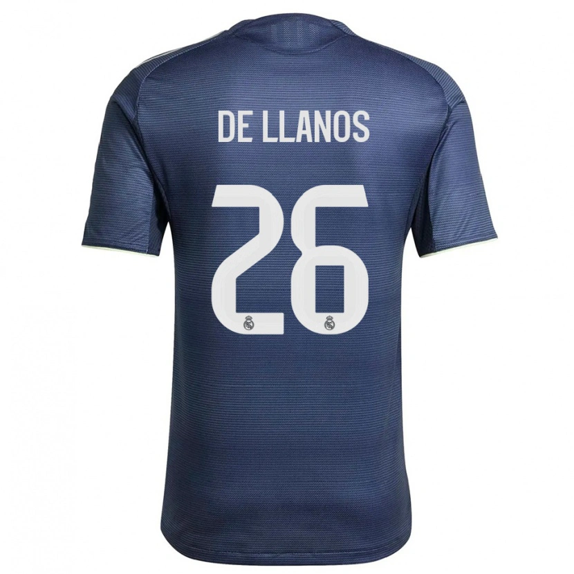 Danxen Kinderen Hugo De Llanos #26 Marineblauw Zilver Uitshirt Uittenue 2025/26 T-Shirt