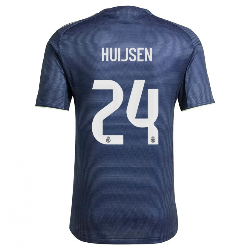 Danxen Kinderen Dean Huijsen #24 Marineblauw Zilver Uitshirt Uittenue 2025/26 T-Shirt