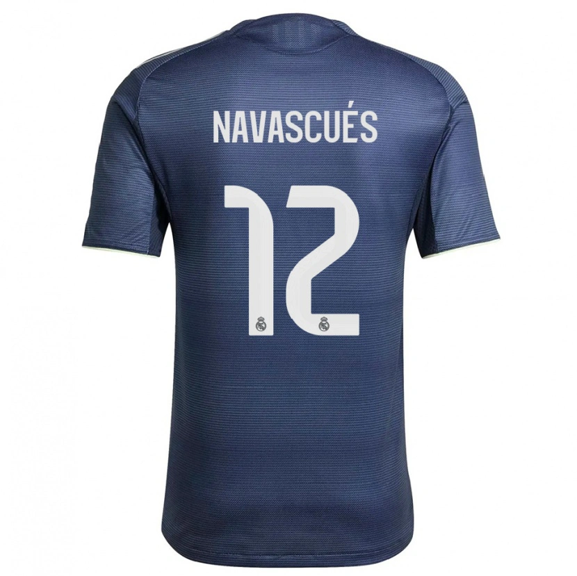 Danxen Kinderen Liberto Navascués #12 Marineblauw Zilver Uitshirt Uittenue 2025/26 T-Shirt
