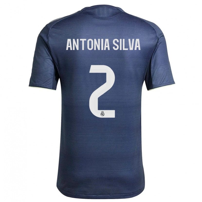 Danxen Kinderen Antônia Silva #2 Marineblauw Zilver Uitshirt Uittenue 2025/26 T-Shirt