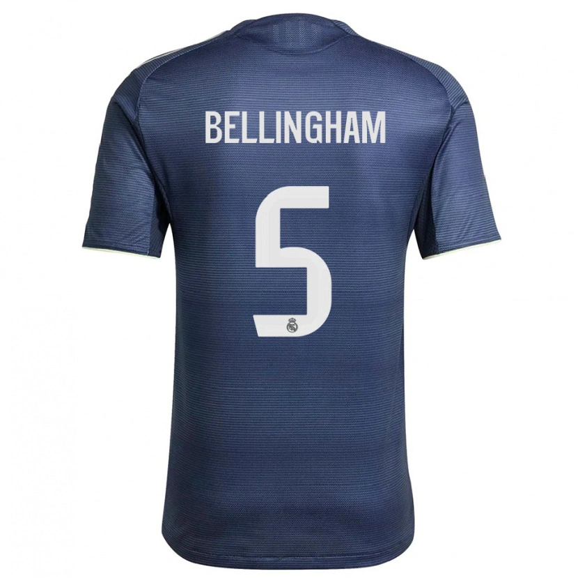 Danxen Kinderen Jude Bellingham #5 Marineblauw Zilver Uitshirt Uittenue 2025/26 T-Shirt