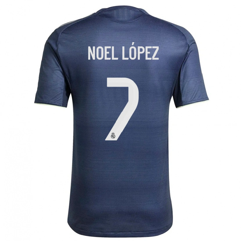 Danxen Kinderen Noel López #7 Marineblauw Zilver Uitshirt Uittenue 2025/26 T-Shirt