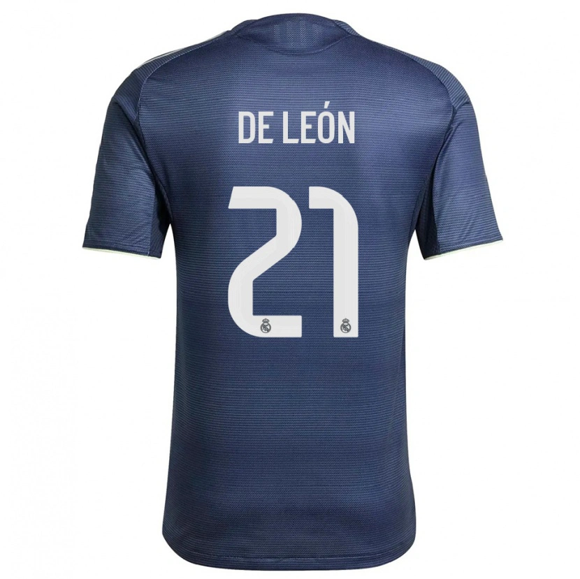 Danxen Kinderen Jeremy De León #21 Marineblauw Zilver Uitshirt Uittenue 2025/26 T-Shirt