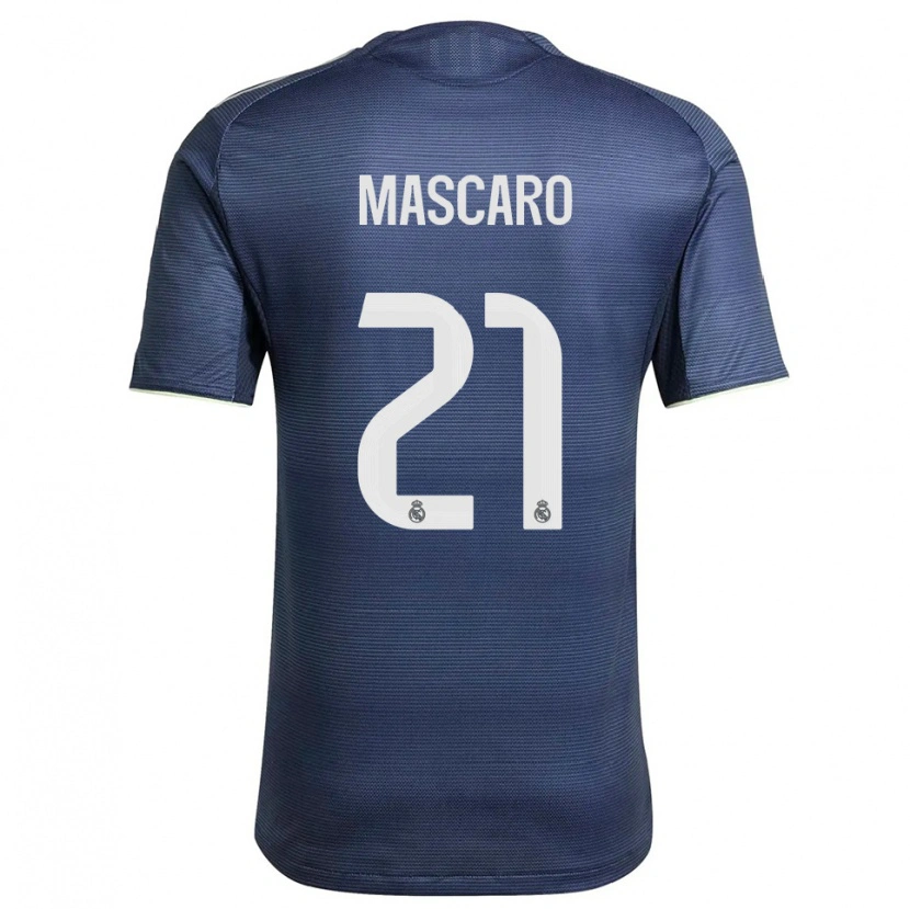 Danxen Kinderen Joan Mascaró #21 Marineblauw Zilver Uitshirt Uittenue 2025/26 T-Shirt