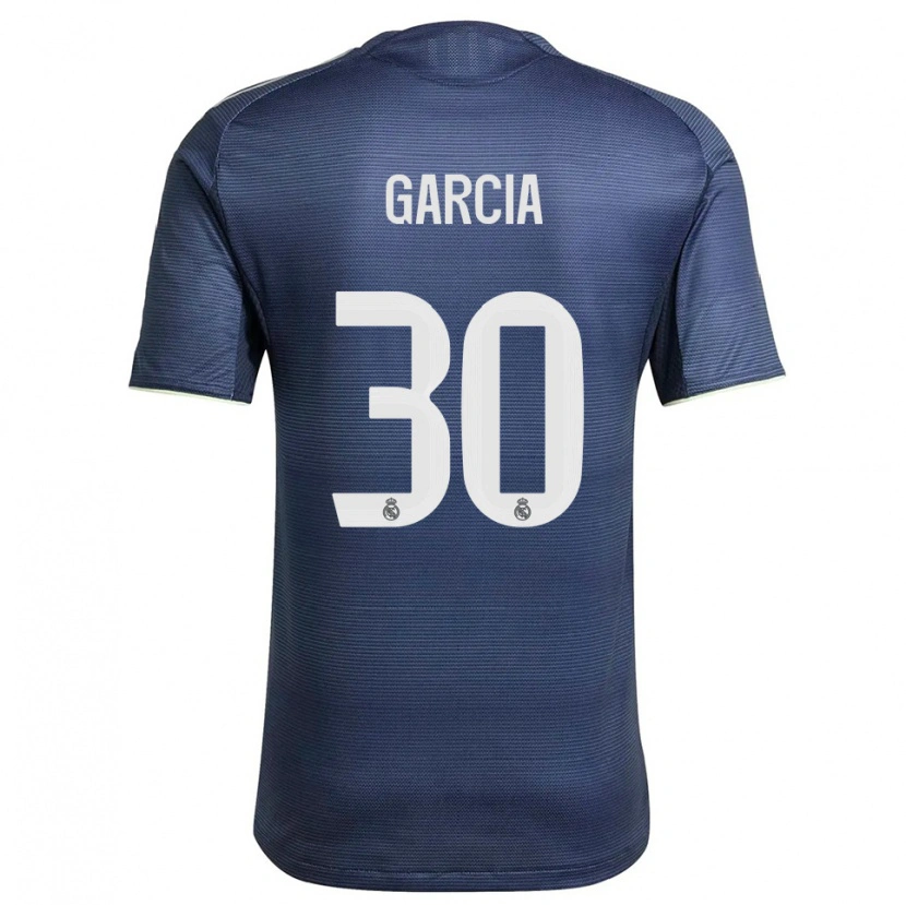 Danxen Kinderen Gonzalo García #30 Marineblauw Zilver Uitshirt Uittenue 2025/26 T-Shirt