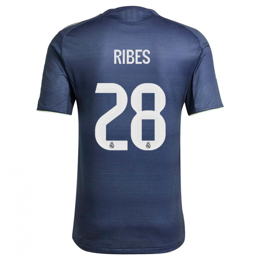 Danxen Kinderen Kike Ribes #28 Marineblauw Zilver Uitshirt Uittenue 2025/26 T-Shirt