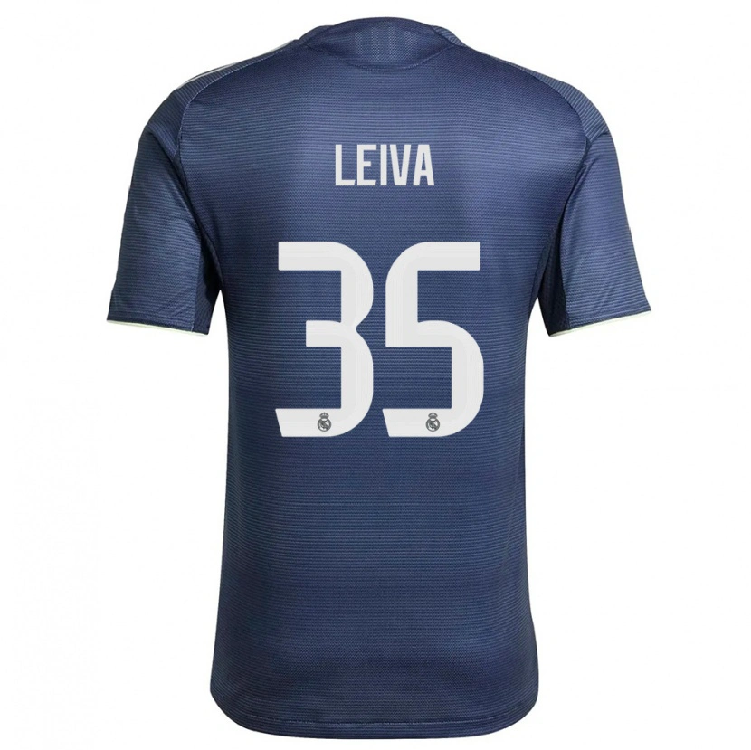 Danxen Kinderen Álvaro Leiva #35 Marineblauw Zilver Uitshirt Uittenue 2025/26 T-Shirt
