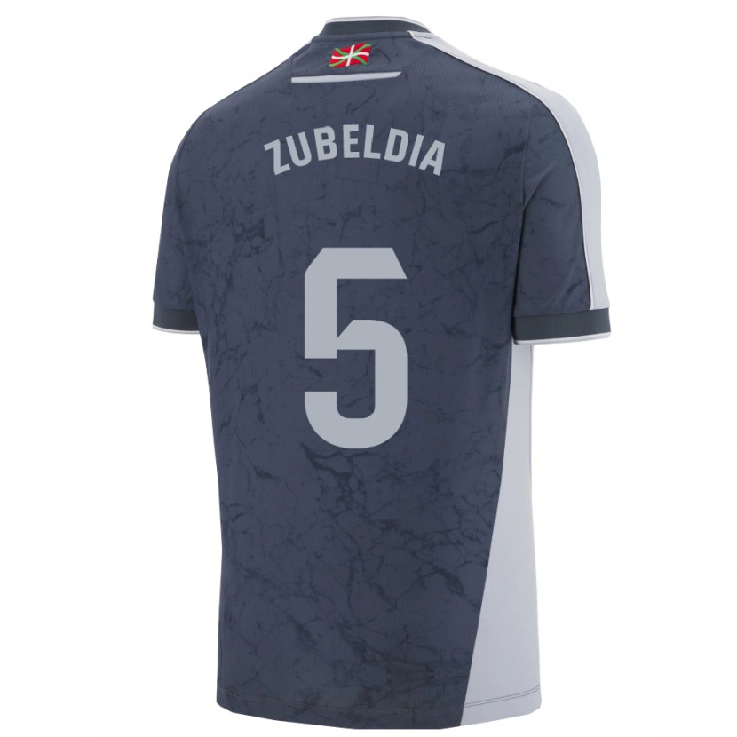 Danxen Kinderen Igor Zubeldia #5 Donkerblauw Wit Uitshirt Uittenue 2025/26 T-Shirt
