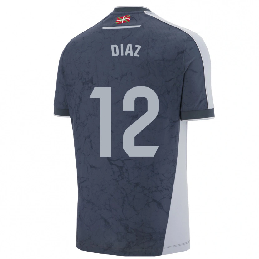 Danxen Kinderen Ekain Díaz #12 Donkerblauw Wit Uitshirt Uittenue 2025/26 T-Shirt