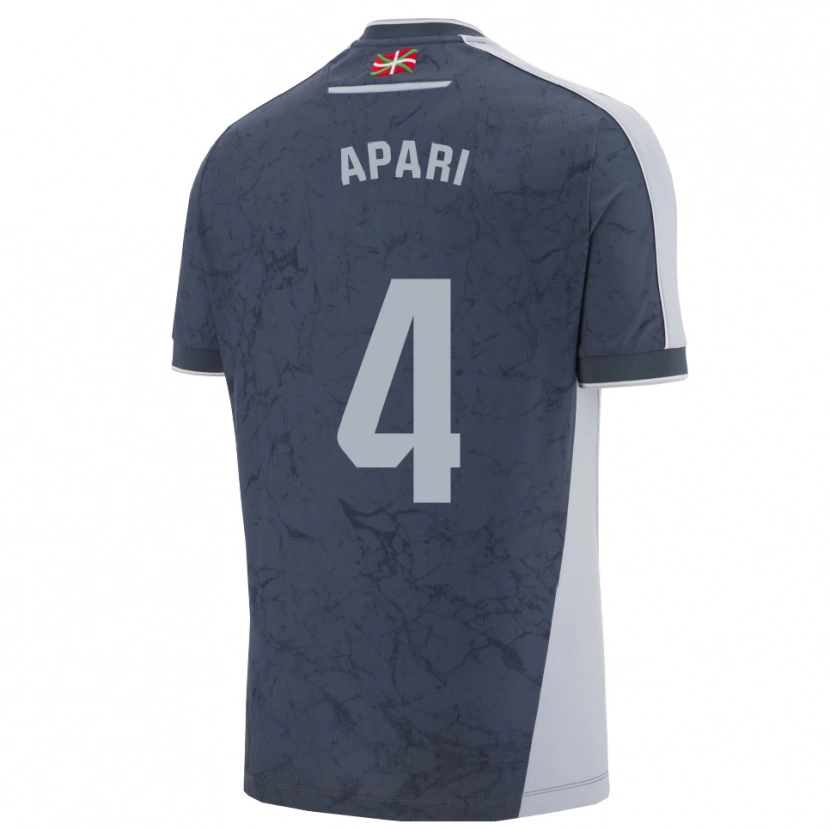 Danxen Kinderen Nahia Aparicio #4 Donkerblauw Wit Uitshirt Uittenue 2025/26 T-Shirt
