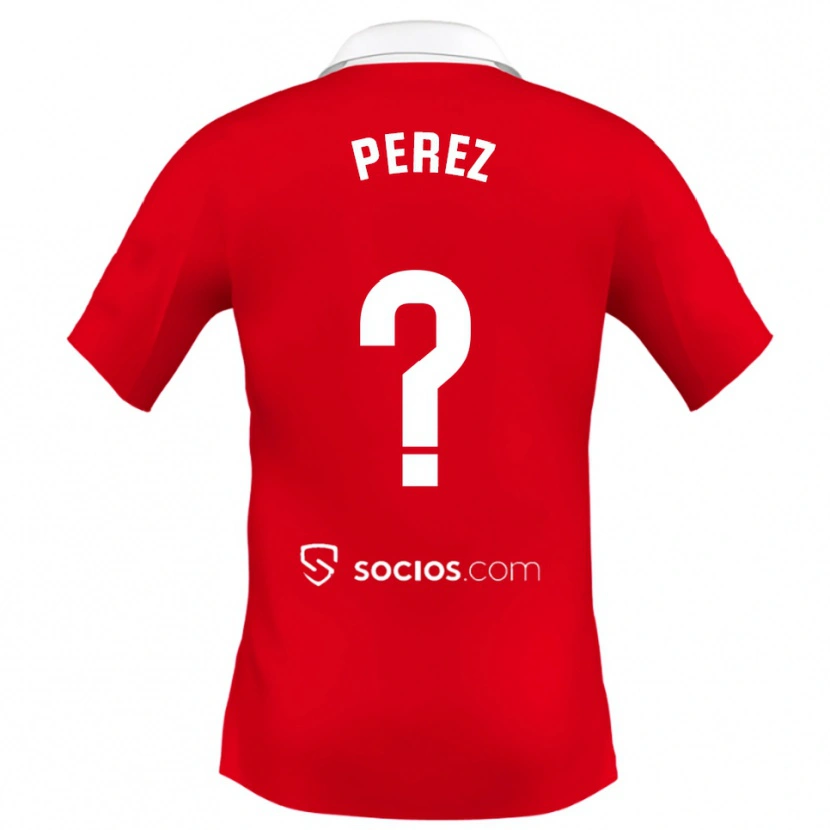 Danxen Kinderen Adrián Pérez #0 Rood Wit Grijs Uitshirt Uittenue 2025/26 T-Shirt