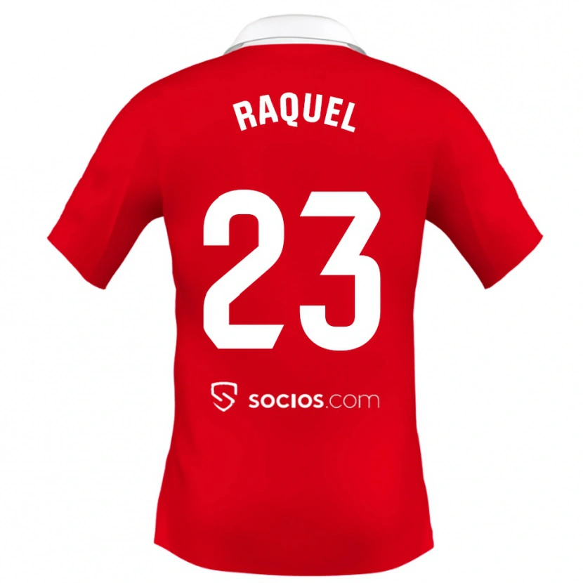 Danxen Kinderen Raquel Morcillo Aparicio #23 Rood Wit Grijs Uitshirt Uittenue 2025/26 T-Shirt