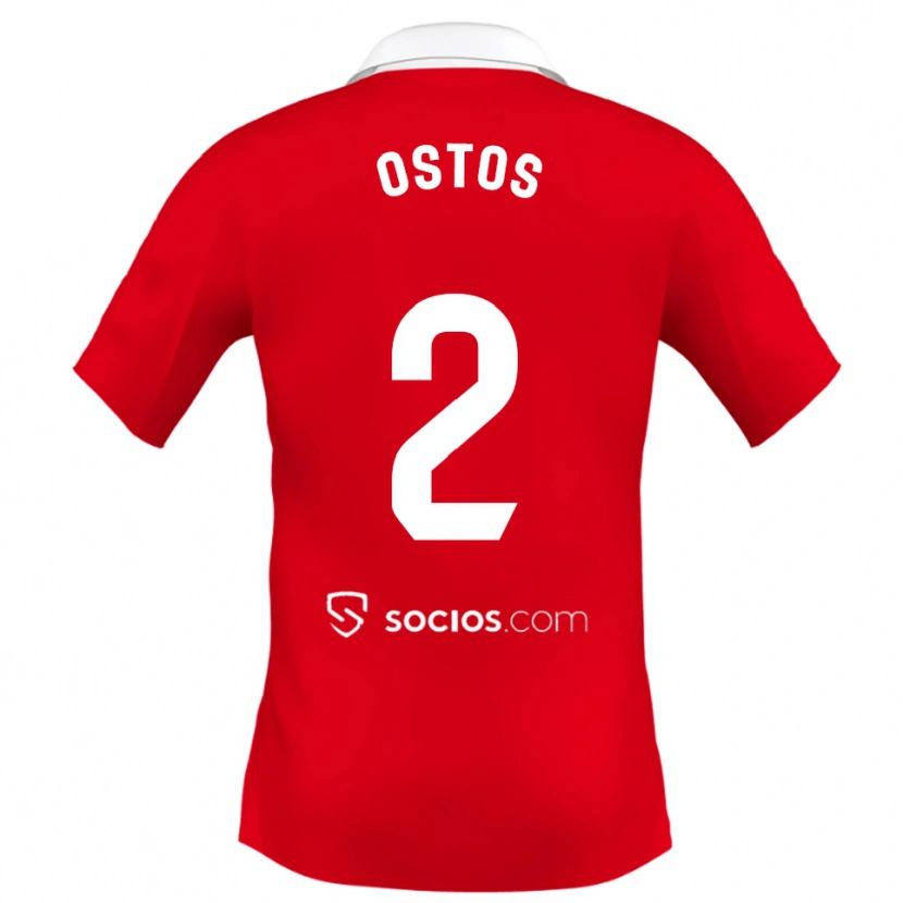 Danxen Kinderen Fran Ostos #2 Rood Wit Grijs Uitshirt Uittenue 2025/26 T-Shirt