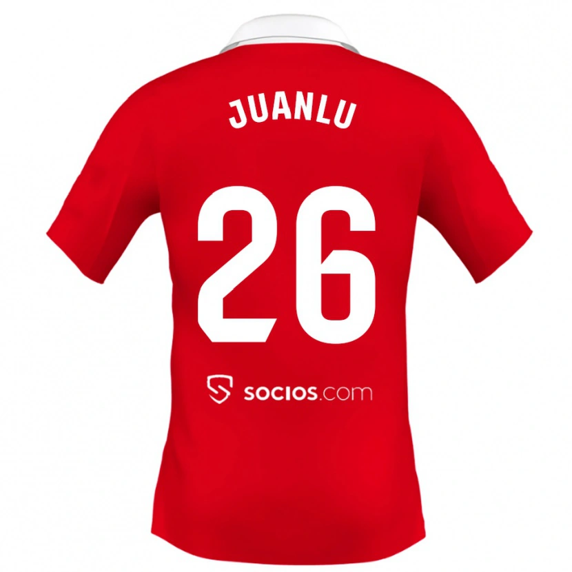 Danxen Kinderen Juanlu Sánchez #26 Rood Wit Grijs Uitshirt Uittenue 2025/26 T-Shirt