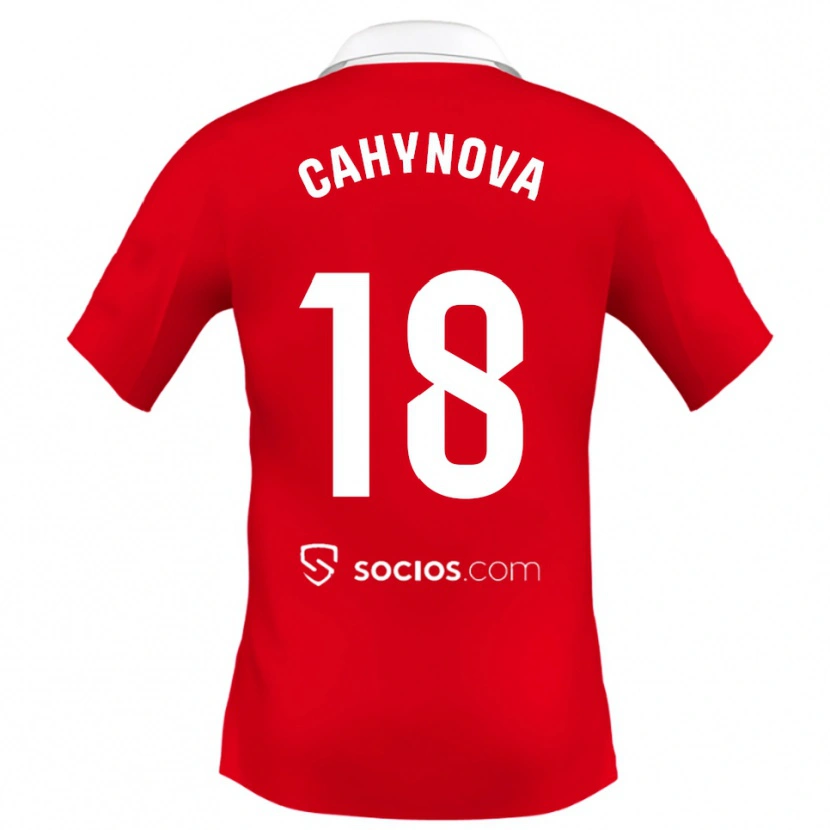 Danxen Kinderen Klara Cahynova #18 Rood Wit Grijs Uitshirt Uittenue 2025/26 T-Shirt