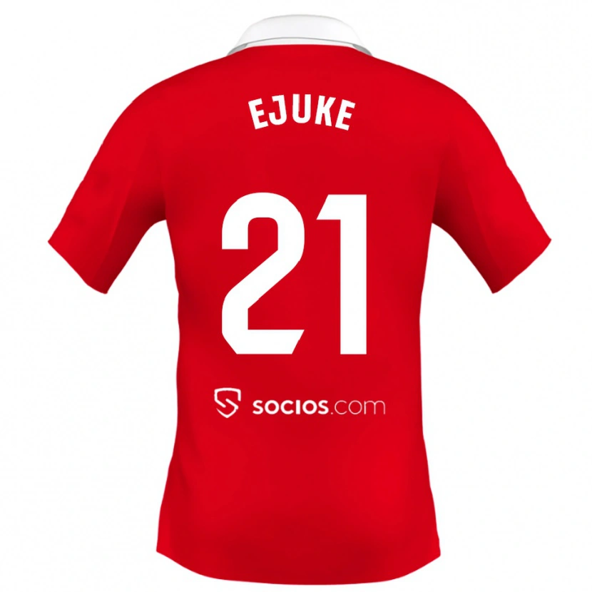 Danxen Kinderen Chidera Ejuke #21 Rood Wit Grijs Uitshirt Uittenue 2025/26 T-Shirt