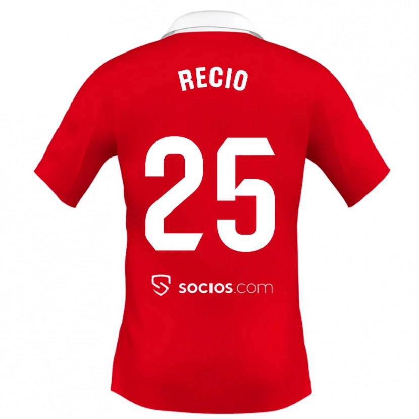 Danxen Kinderen Sergio Recio #25 Rood Wit Grijs Uitshirt Uittenue 2025/26 T-Shirt