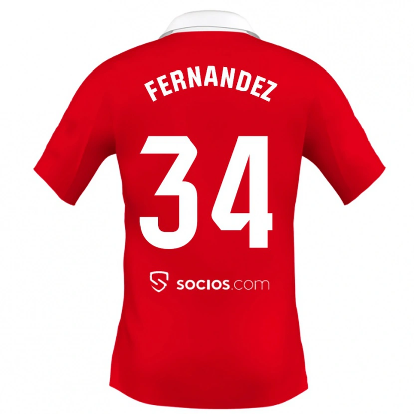 Danxen Kinderen Marc Fernández #34 Rood Wit Grijs Uitshirt Uittenue 2025/26 T-Shirt