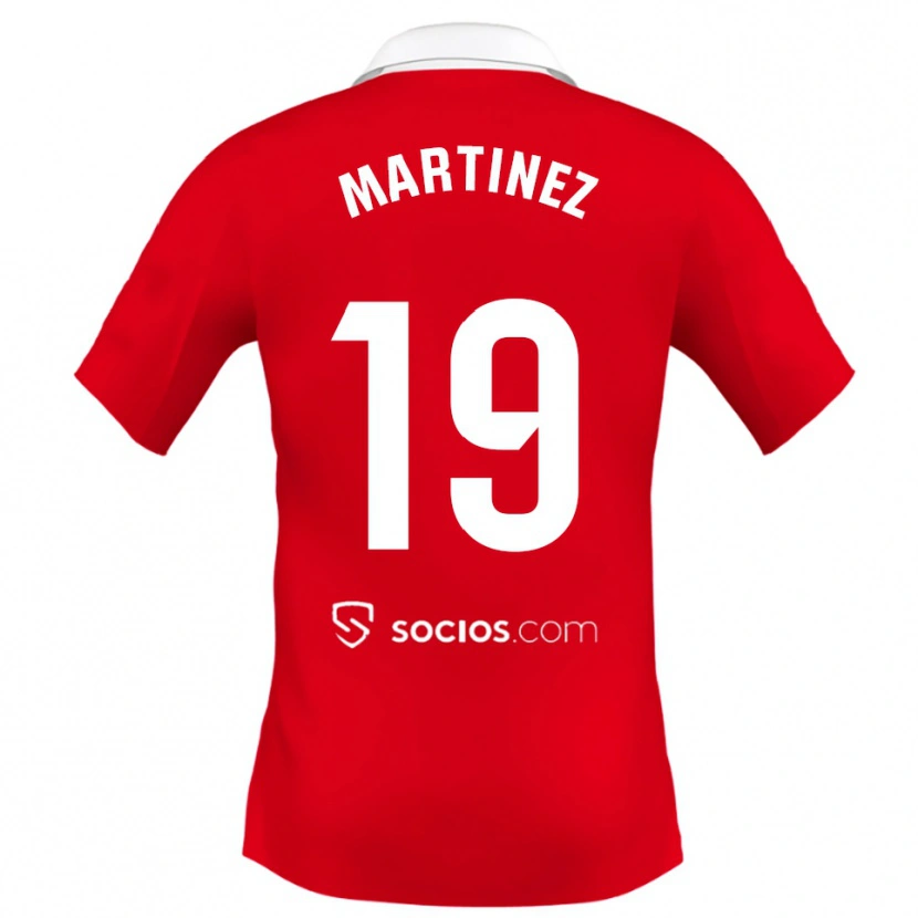 Danxen Kinderen Gabri Martinez #19 Rood Wit Grijs Uitshirt Uittenue 2025/26 T-Shirt