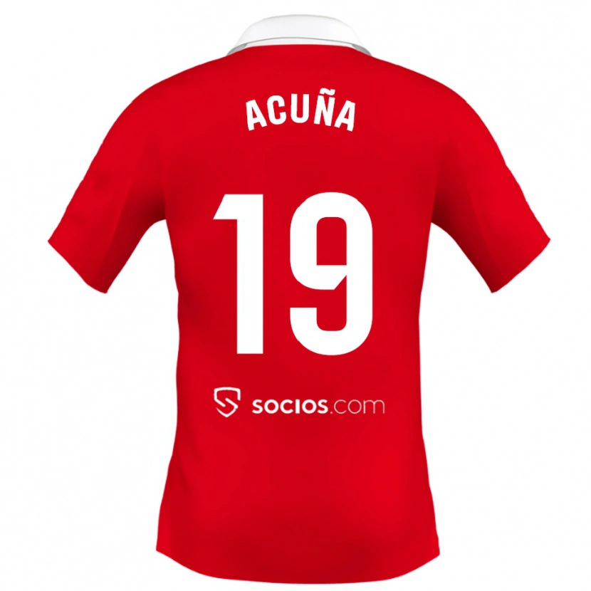 Danxen Kinderen Marcos Acuna #19 Rood Wit Grijs Uitshirt Uittenue 2025/26 T-Shirt