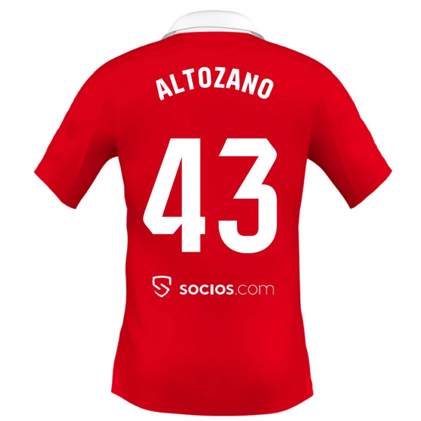 Danxen Kinderen Edu Altozano #43 Rood Wit Grijs Uitshirt Uittenue 2025/26 T-Shirt