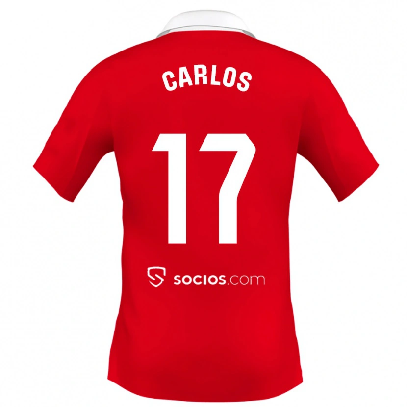 Danxen Kinderen Carlos González #17 Rood Wit Grijs Uitshirt Uittenue 2025/26 T-Shirt