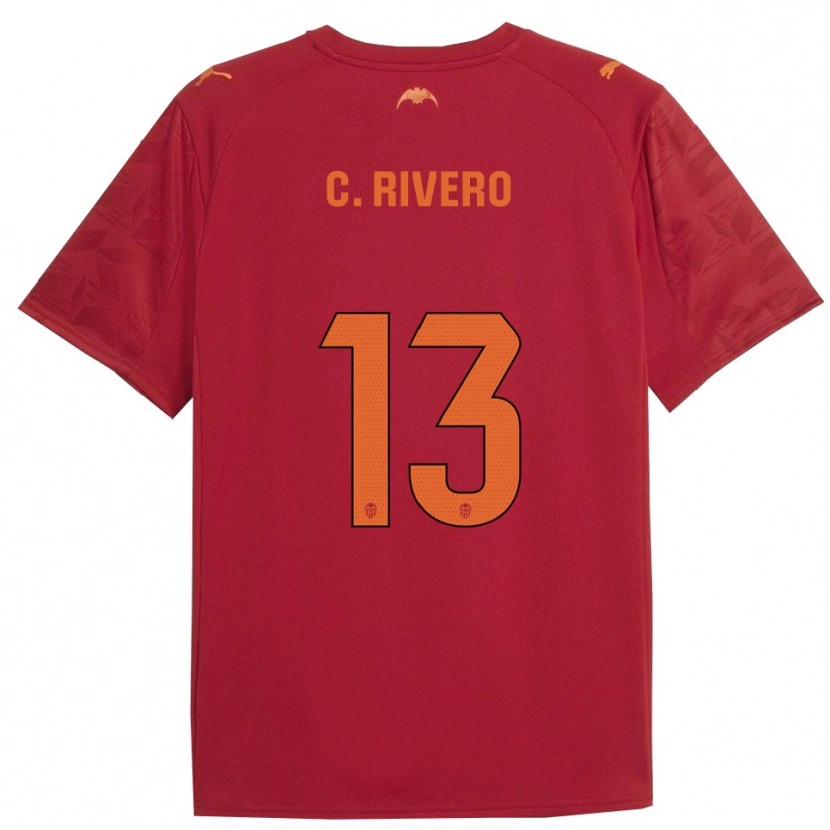 Danxen Kinderen Cristian Rivero #13 Rood Oranje Uitshirt Uittenue 2025/26 T-Shirt