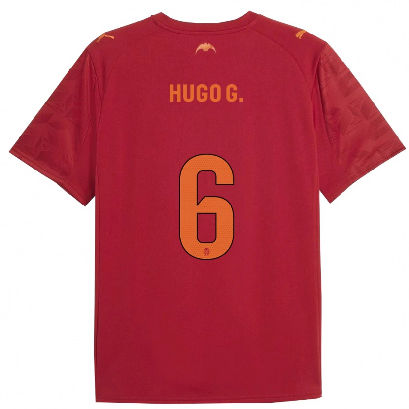 Danxen Kinderen Hugo Guillamón #6 Rood Oranje Uitshirt Uittenue 2025/26 T-Shirt