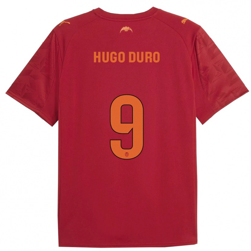 Danxen Kinderen Hugo Duro #9 Rood Oranje Uitshirt Uittenue 2025/26 T-Shirt