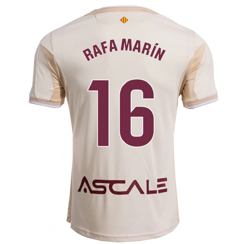 Danxen Kinderen Rafa Marín #16 Gebroken Wit Bordeau Uitshirt Uittenue 2025/26 T-Shirt