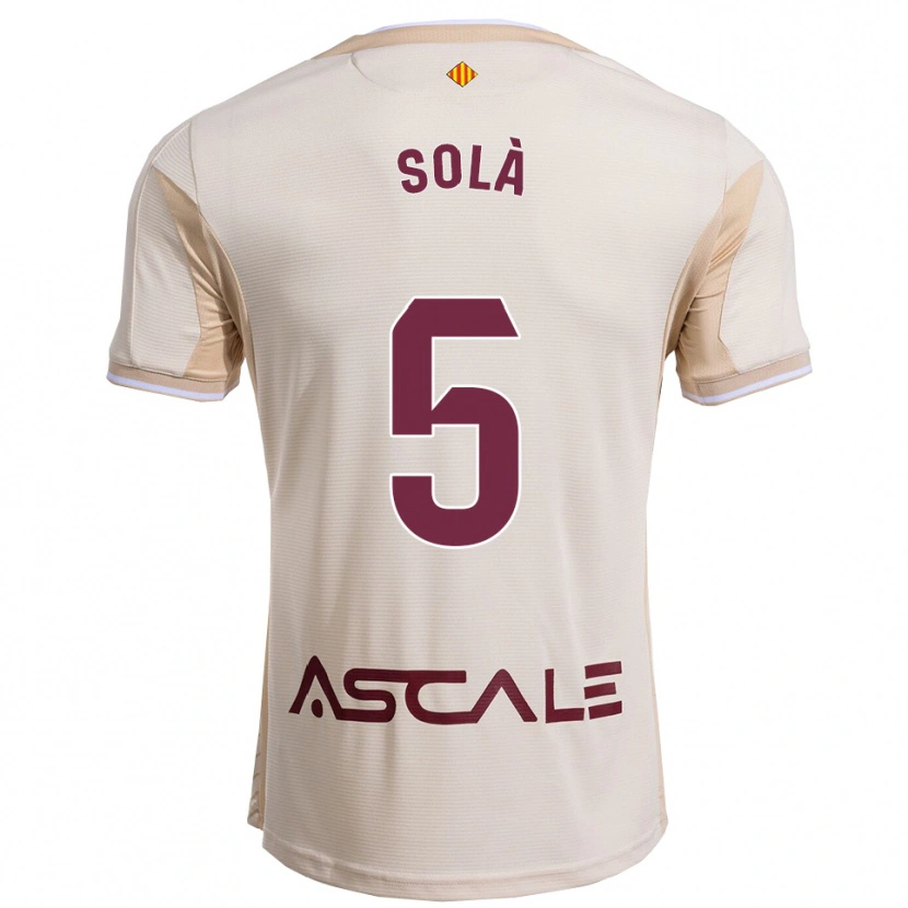 Danxen Kinderen Arnau Solà #5 Gebroken Wit Bordeau Uitshirt Uittenue 2025/26 T-Shirt