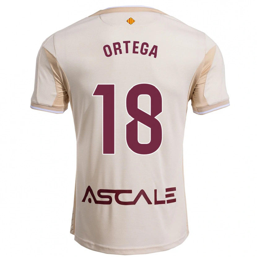 Danxen Kinderen Jordi Ortega #18 Gebroken Wit Bordeau Uitshirt Uittenue 2025/26 T-Shirt