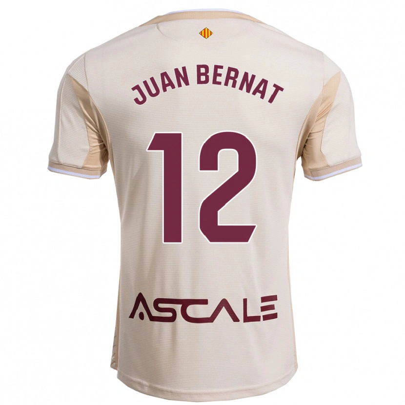 Danxen Kinderen Juan Bernat #12 Gebroken Wit Bordeau Uitshirt Uittenue 2025/26 T-Shirt