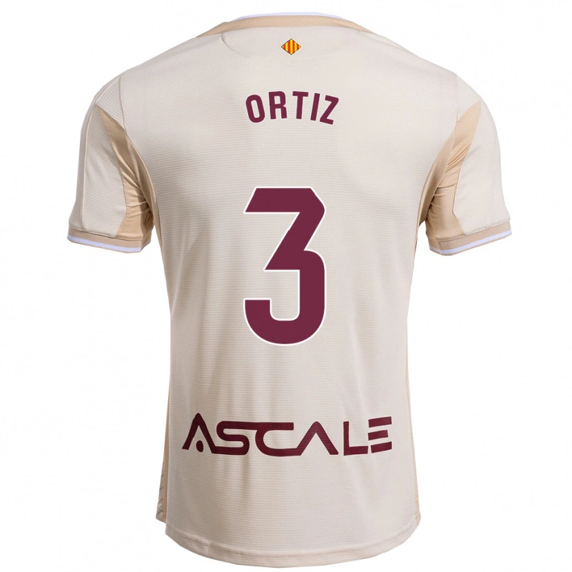 Danxen Kinderen Eneko Ortiz #3 Gebroken Wit Bordeau Uitshirt Uittenue 2025/26 T-Shirt