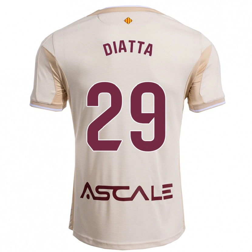 Danxen Kinderen Alassane Diatta #29 Gebroken Wit Bordeau Uitshirt Uittenue 2025/26 T-Shirt