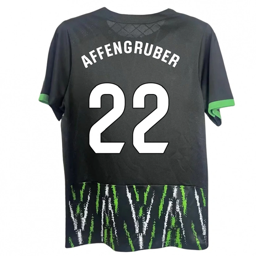 Danxen Kinderen David Affengruber #22 Zwart Groen Uitshirt Uittenue 2025/26 T-Shirt