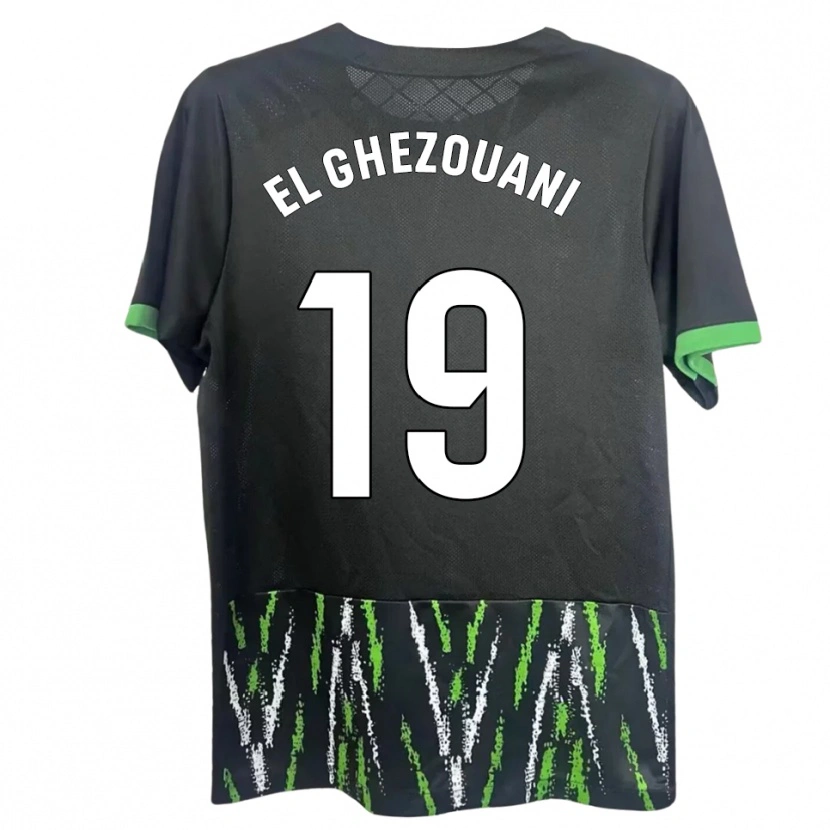 Danxen Kinderen Mourad El Ghezouani #19 Zwart Groen Uitshirt Uittenue 2025/26 T-Shirt