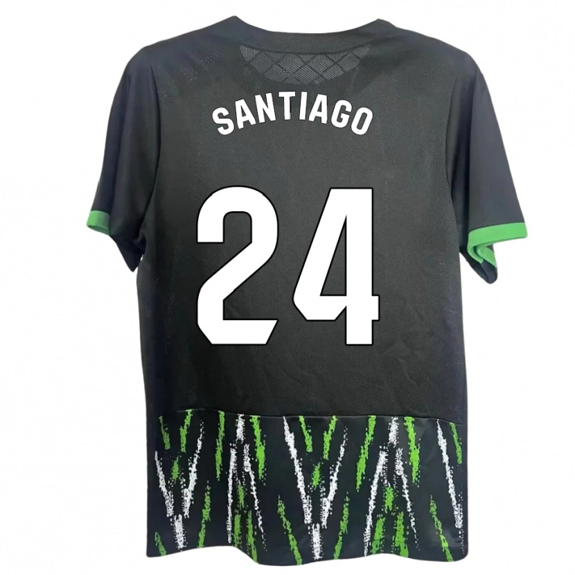 Danxen Kinderen Yago Santiago #24 Zwart Groen Uitshirt Uittenue 2025/26 T-Shirt