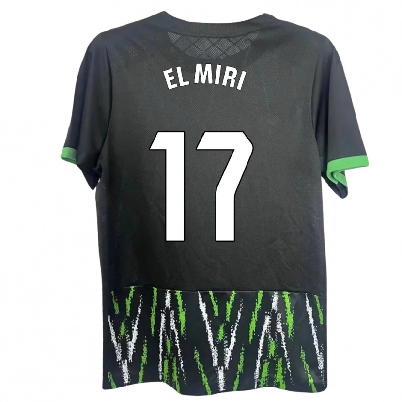 Danxen Kinderen Walid El Miri #17 Zwart Groen Uitshirt Uittenue 2025/26 T-Shirt