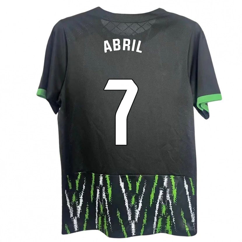 Danxen Kinderen Abril Pazos Amores #7 Zwart Groen Uitshirt Uittenue 2025/26 T-Shirt