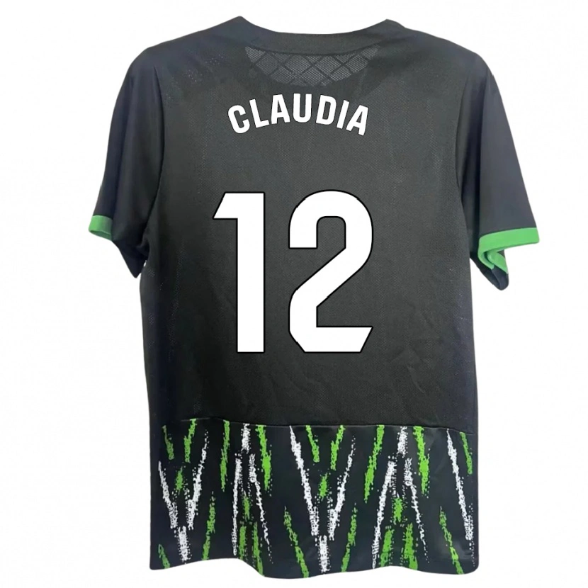 Danxen Kinderen Claudia Rabasco Campello #12 Zwart Groen Uitshirt Uittenue 2025/26 T-Shirt