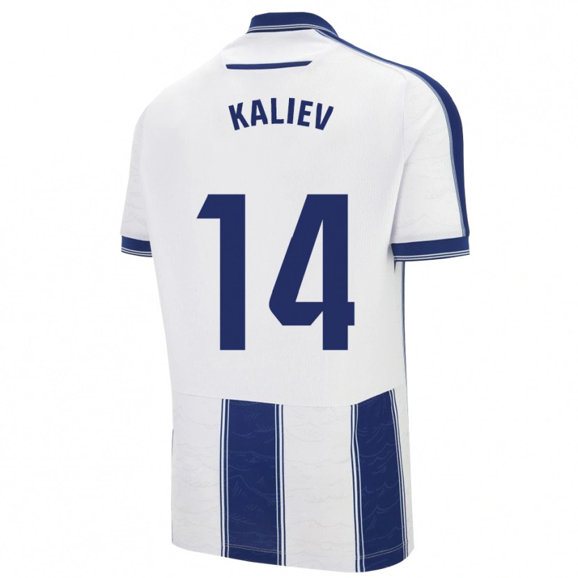 Danxen Kinderen Shyngys Kaliev #14 Marineblauw Wit Uitshirt Uittenue 2025/26 T-Shirt