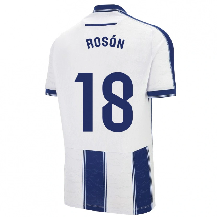 Danxen Kinderen Pablo Rosón #18 Marineblauw Wit Uitshirt Uittenue 2025/26 T-Shirt