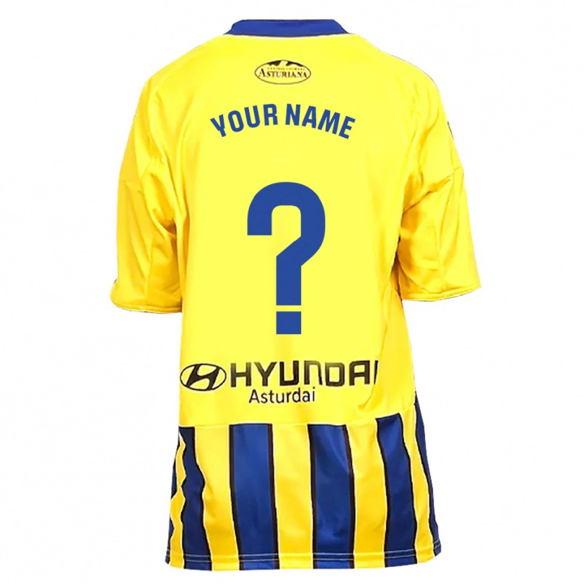 Danxen Kinderen Uw Naam #0 Geel Blauw Uitshirt Uittenue 2025/26 T-Shirt