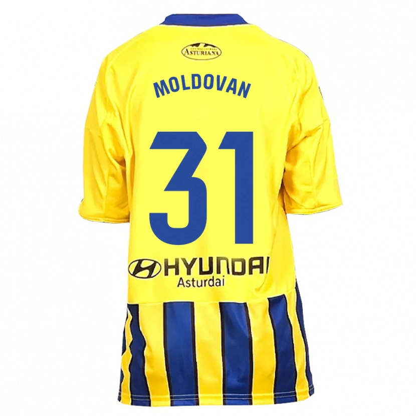 Danxen Kinderen Horațiu Moldovan #31 Geel Blauw Uitshirt Uittenue 2025/26 T-Shirt