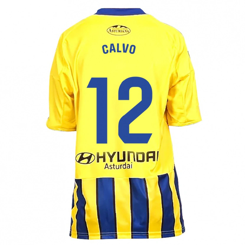 Danxen Kinderen Dani Calvo #12 Geel Blauw Uitshirt Uittenue 2025/26 T-Shirt